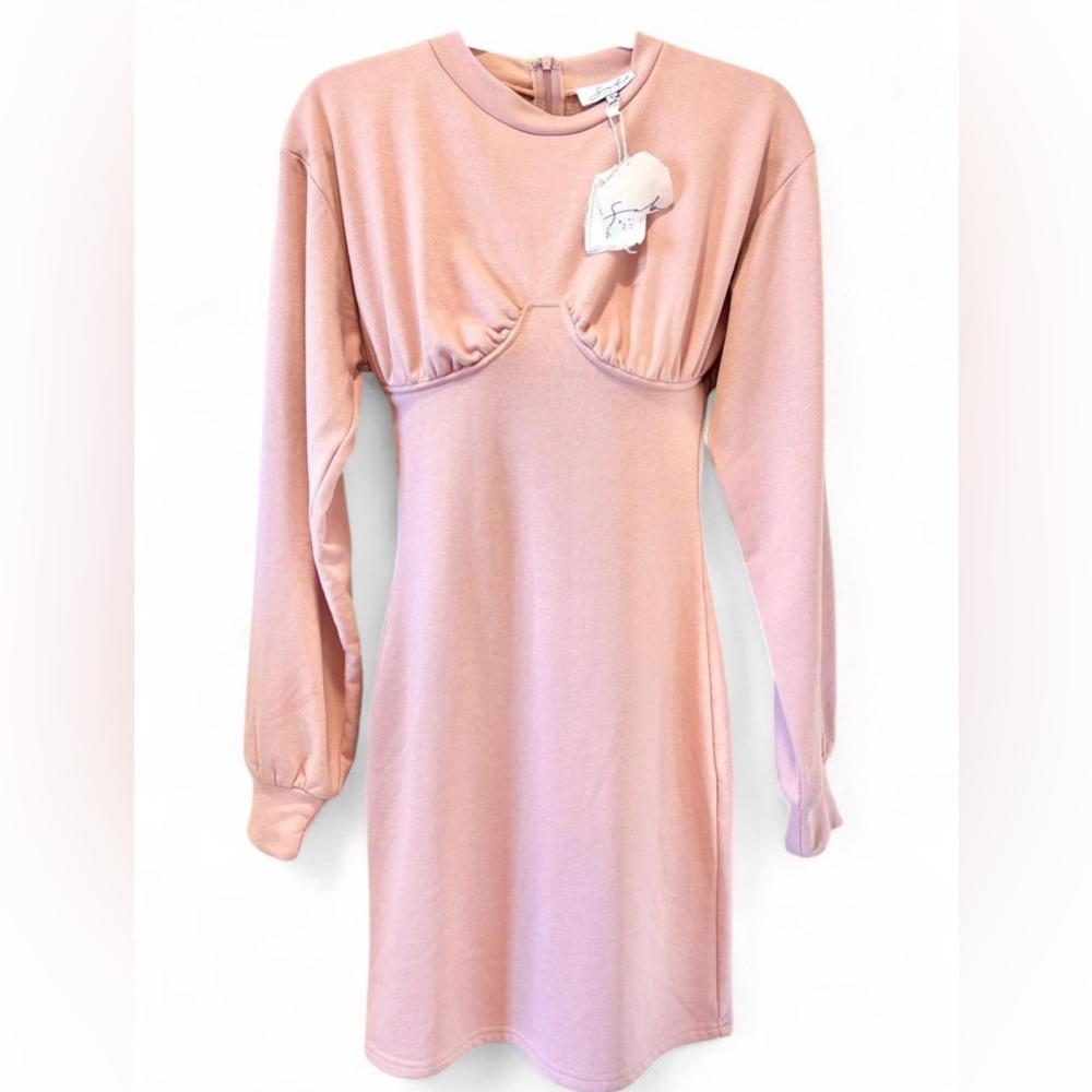 SABO SKIRT NWT LongSleeve Pink Sweatshirt Dress Bodycon Athleisure Cotton